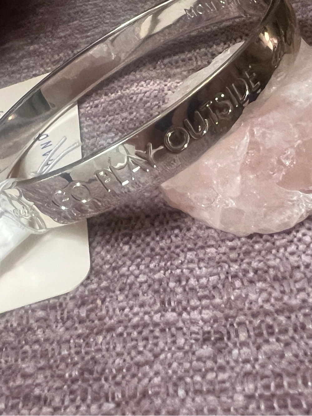 kate spade Silver Embossed Message Bangle
